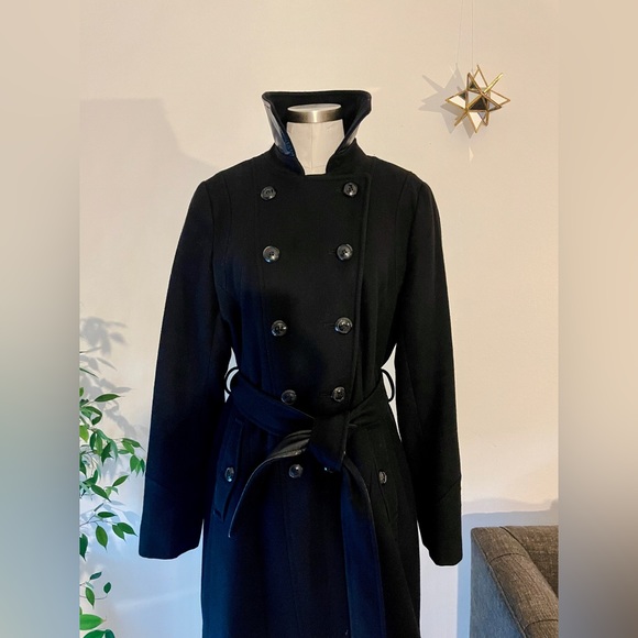 A.N.A A new Approach wool long double breast coat Black size: M - Picture 4 of 15